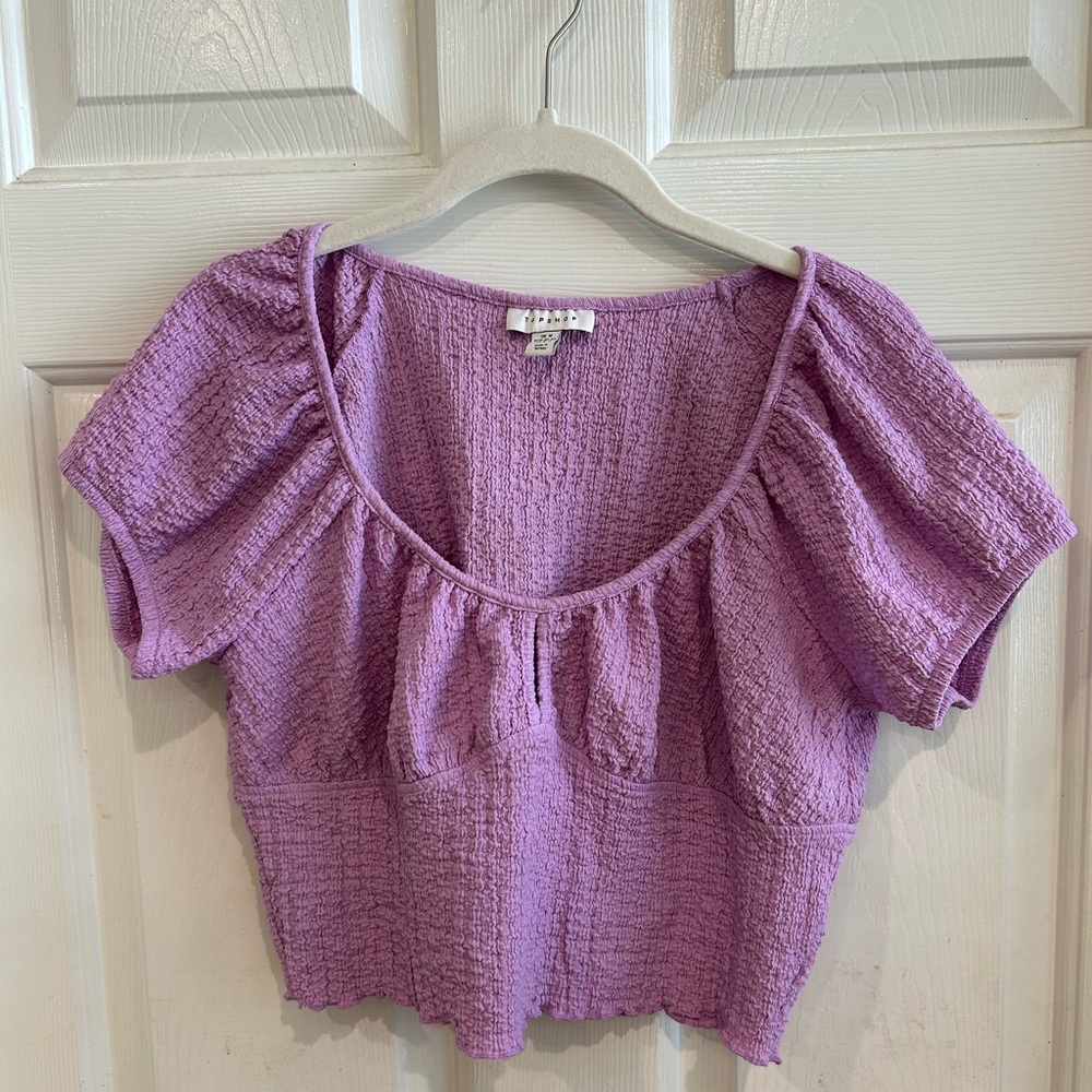 Topshop Lilac Textured Crop Top